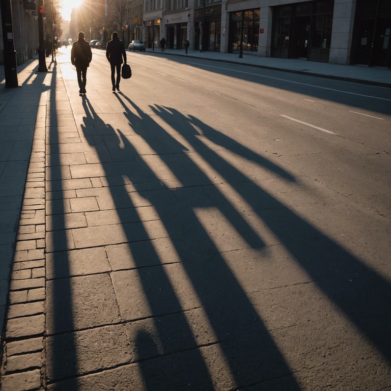 As dawn cracks over the skyline, the music captures the essence of a city awakening. Soft environmental sounds of birds and distant traffic build into an intricate melody driven by a deep, infectious bass and spirited rhythms. It’s a musical reflection of light spreading through urban streets, bringing warmth and renewal.