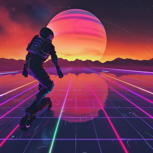 Imagine yourself gliding effortlessly around a neon-lit roller rink, surrounded by the pulsating beats and shimmering synths of a classic synthwave track. This instrumental song captures the essence of the 1980s, with its nostalgic and energetic vibe perfect for a night of carefree skating and dancing under the disco ball.