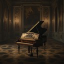 an intense baroque harpsichord piece evoking drama and nostalgia