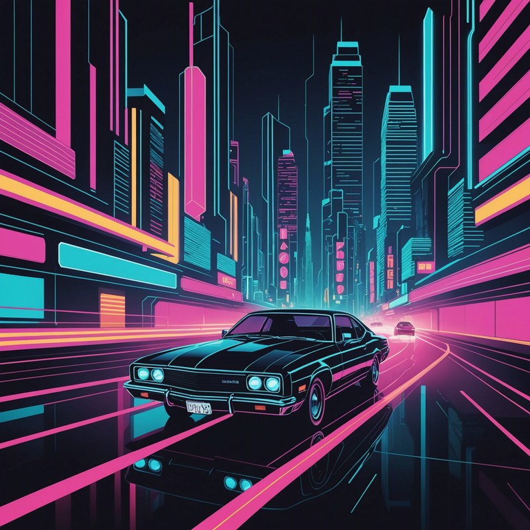 As you race down the neon bathed streets of a city that never sleeps, energetic synthwave rhythms fuel your thrilling pursuit of the unknown, turning every turn into an adrenaline charged moment against a backdrop of a digitized metropolis that blurs the line between reality and fiction.