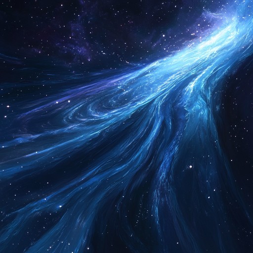 Immerse yourself in a trippy ambient voyage through the cosmos, where ethereal synthesizer melodies intertwine with distant echoes and pulsating rhythms. This soundscape blurs the line between reality and dreams, creating an otherworldly experience that captivates the listener.