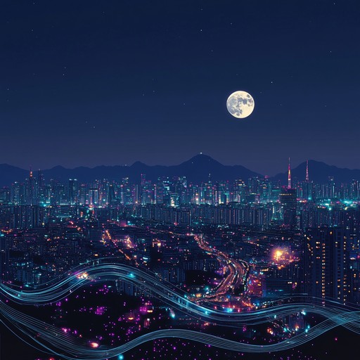 An evocative instrumental k pop track blending sultry synth lines and smooth rhythms to reflect the mysterious allure of seoul's night, cloaked in neon hues.