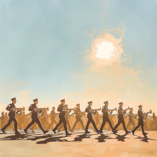 A rousing, upbeat instrumental that evokes the spirit of camaraderie and determination among soldiers marching into battle, featuring spirited brass and driving percussion.