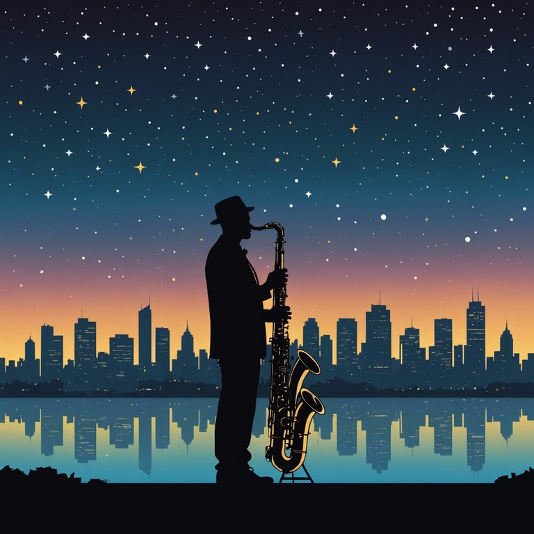 Imagine a serene night where the cool breeze carries the soft, embracing sounds of a saxophone across a quiet cityscape. This smooth swing composition blends elegance with subtle excitement, perfect for a reflective evening or a sophisticated gathering.