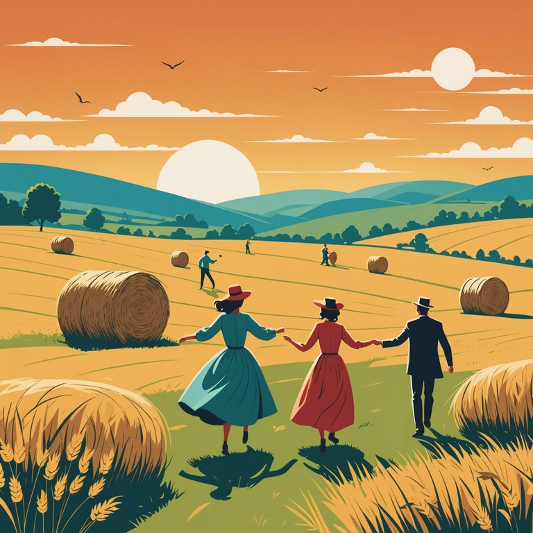 This vibrant and playful song captures the spirit of a sunny day out in the countryside, complete with joyful melodies and a lighthearted rhythm that makes you feel like you're on a hayride jamboree.