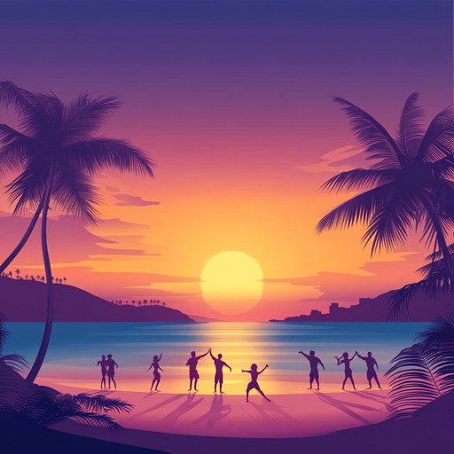 Picture yourself on a tropical island as the sun sets, surrounded by vibrant, festive energy. This instrumental track features uplifting and lively tropical beats, perfect for capturing the carefree essence of a sunset party on the beach. The rhythm of steel drums sets the tone, enhanced by cheerful melodies that make your body move effortlessly. Ideal for summer playlists or any occasion needing a joyful, tropical atmosphere.