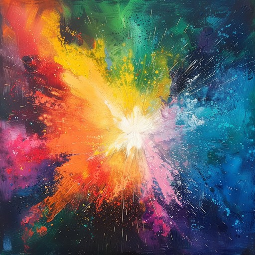 This track evokes a journey through a glittering cosmic soundscape, where bold instrumental layers meld with glamorous undertones, creating a blend of space like awe and vintage glam rock. The electric guitar carries the melody, supported by expansive synth patterns and a dynamic arrangement that builds from ethereal whispers to a powerful climax.