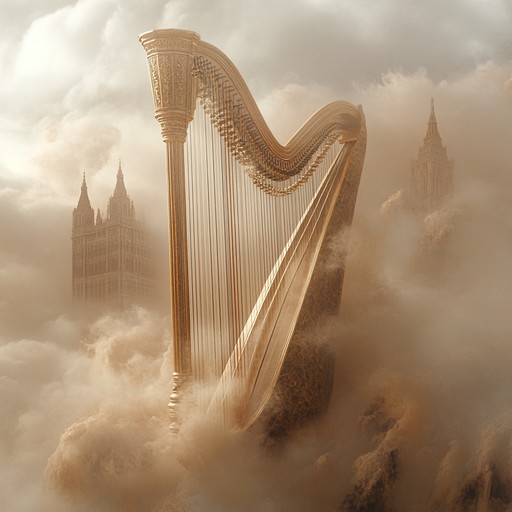 An instrumental track that melds musical styles from different times, using harp melodies to inspire and uplift, creating a transcendent listening experience.