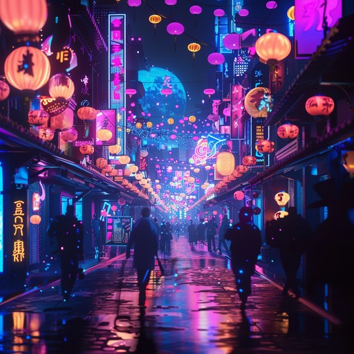 A high energy instrumental piece characterized by bold j pop highlights and vibrant synths, evoking images of neon cityscapes and youthful exuberance.