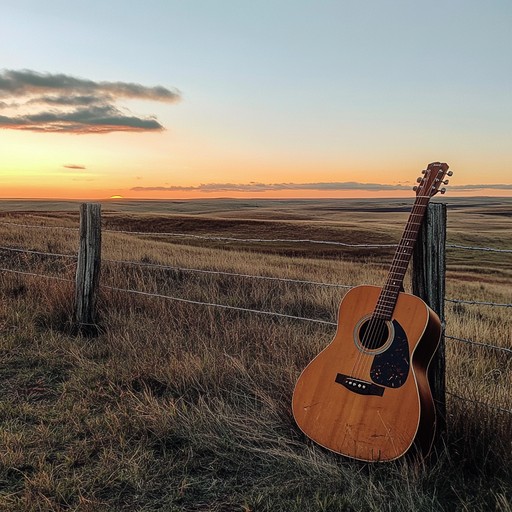 A refined composition melding haunting melodies with gentle harmonies, evoking the expansive beauty and solitude of western prairies at dusk