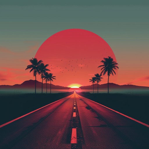 Imagine cruising down an endless highway as the sun sets, the orange hues bathing the landscape in warm light, evoking a sense of freedom and the spirit of the 70s. This track should encapsulate the essence of a carefree, blissful road trip with rhythmic patterns that convey movement and nostalgia.