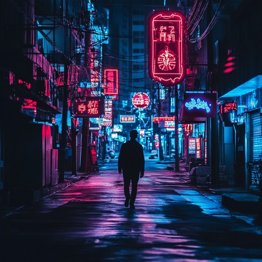 An instrumental k pop piece that captures feelings of loneliness while wandering through vibrant yet impersonal city streets at night. Blending modern melodies with traditional sounds for a haunting effect.