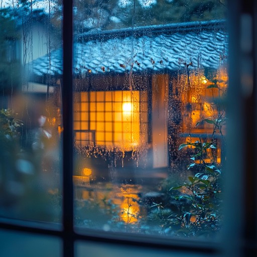 A track that captures the essence of a calm and reflective rainy evening in kyoto, combining elements of japanese instrumentation with soft, rhythmic lofi beats to evoke a sense of peace and introspection. The ambient city sounds blend with melodic structures, creating a cozy soundscape ideal for studying or unwinding.