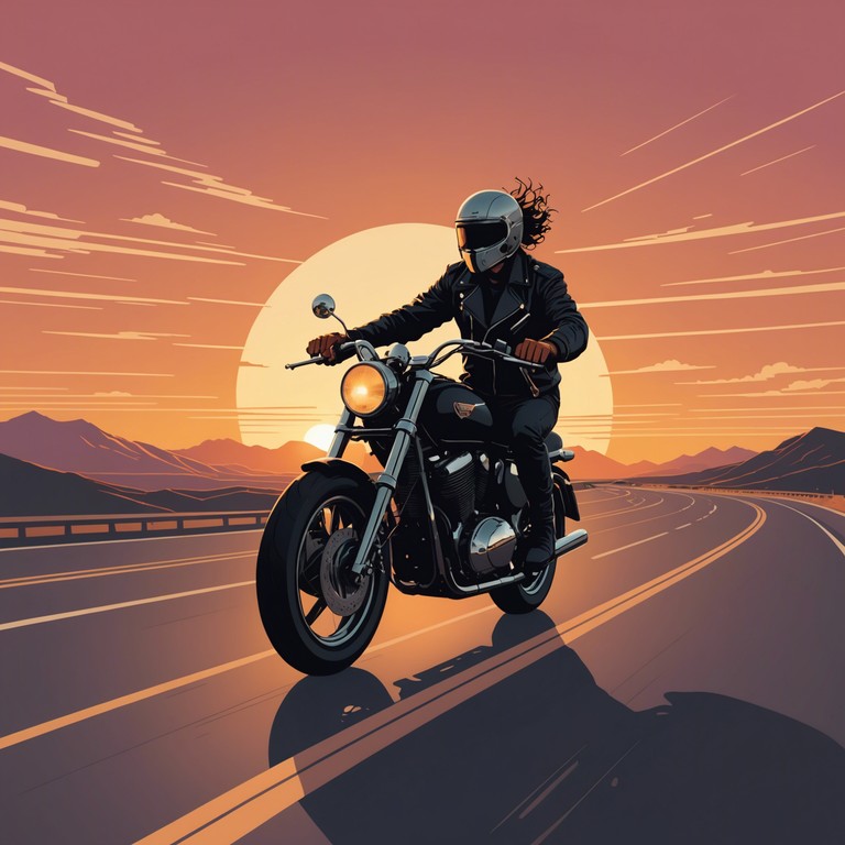 A high octane, spirited punk track featuring electrifying guitar riffs and a strong rhythmic foundation, capturing the essence of the thrill and rebellion associated with speeding along an open road on a vintage motorcycle.