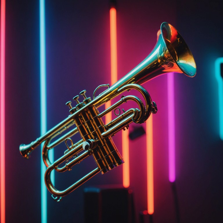 Imagine a dimly lit cabaret club from the past, where soft jazz trumpet notes float above the whispered conversations of the audience, creating an atmosphere of elegance and timeless charm.