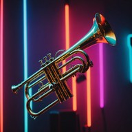 elegant trumpet echoes through a dimly lit club