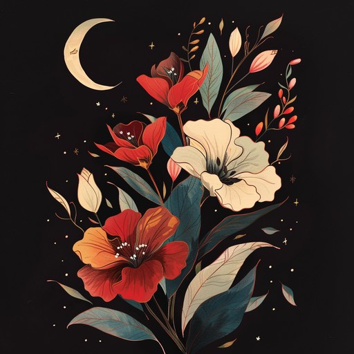 Imagine a serene garden at midnight, flowers under the moonlight exhuding a mesmerizing aroma, and the ambiance filled with a delicate, gentle melody that captures the essence of nocturnal beauty and tranquility