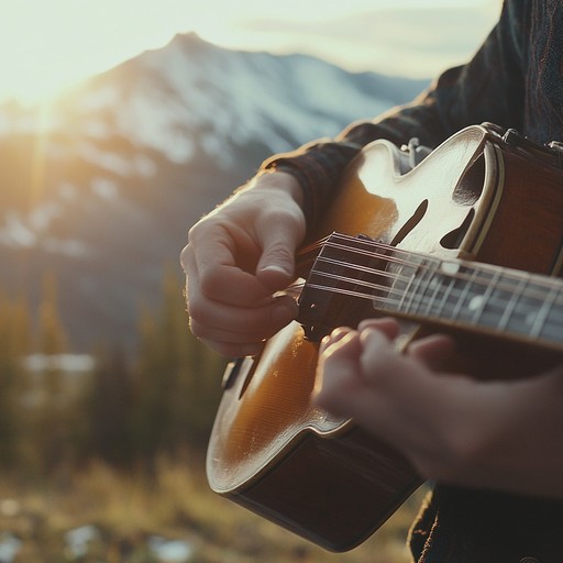 A soothing instrumental melding traditional bluegrass tones with a serene atmosphere, inviting reflection amidst tranquil settings guided by gentle string harmonies.