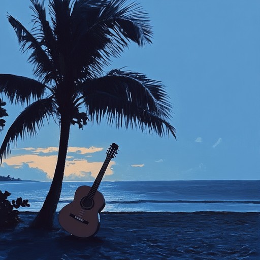 An instrumental gentle mambo that sways like a warm evening breeze, featuring soothing guitar melodies transporting listeners to a peaceful tropical paradise at dusk.