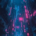 dark futuristic journey through pulsing neon cityscape