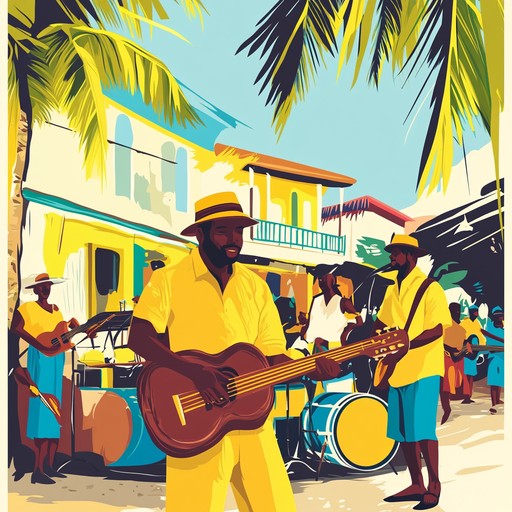 A spirited calypso instrumental transporting listeners to caribbean festival, filled with infectious melodies and dynamic steel drums and percussion beats