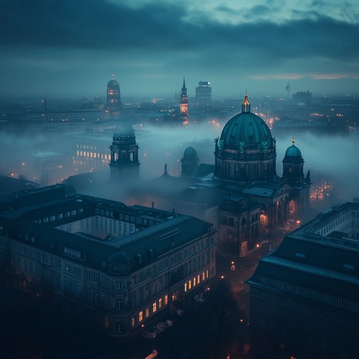 In a serene corner of berlin, as the sun sets, soft melancholic tunes resonate, capturing the city's historical depth and modern solitude. The music features a traditional accordion playing slowly, blending old german folk influences with modern ambient sounds, creating a bridge between epochs. The track evokes a walk through berlin's cobblestone streets, wrapped in a soft fog, where every note resonates with stories of the past and whispers of the present.