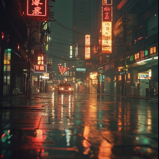 An intense lofi instrumental capturing the energy of a sleepless city at midnight, blending ambient soundscapes with driving rhythms to create a haunting atmosphere