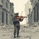 heartfelt melodies amidst war torn landscapes evoke undying love.