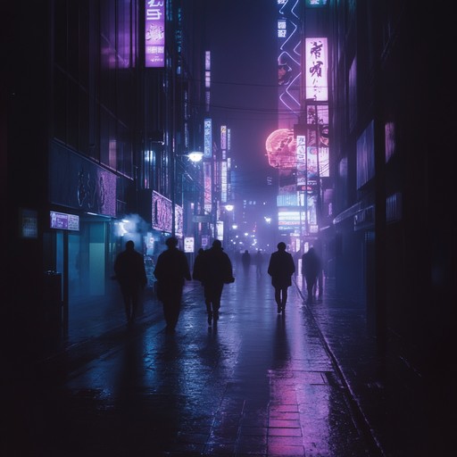 A captivating instrumental j pop track that transports listeners through the enigmatic alleys of a nocturnal cityscape. Haunting melodies played on the shakuhachi blend seamlessly with modern electronic elements, creating an atmosphere of mystery and intrigue. The composition weaves ethereal soundscapes and rhythmic beats that evoke the feeling of wandering through neon lit streets cloaked in shadows.