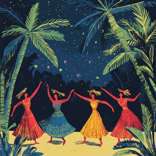 An upbeat instrumental cumbia that combines traditional percussion and accordion melodies with modern electronic elements, creating a vibrant and festive atmosphere reminiscent of coastal celebrations under the stars.