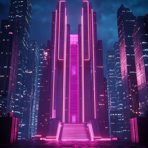 Blend traditional spiritual sounds with futuristic synths for meditative journey in neon lit cyberpunk city