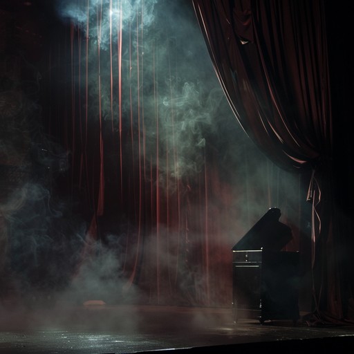 Experience a shadowed cabaret atmosphere with haunting, gritty melodies and dark theatrical elements. This piece is infused with intriguing shadows and a mysterious ambiance.