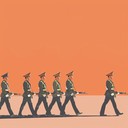 an inspiring, thrilling military march evoking pride, courage.