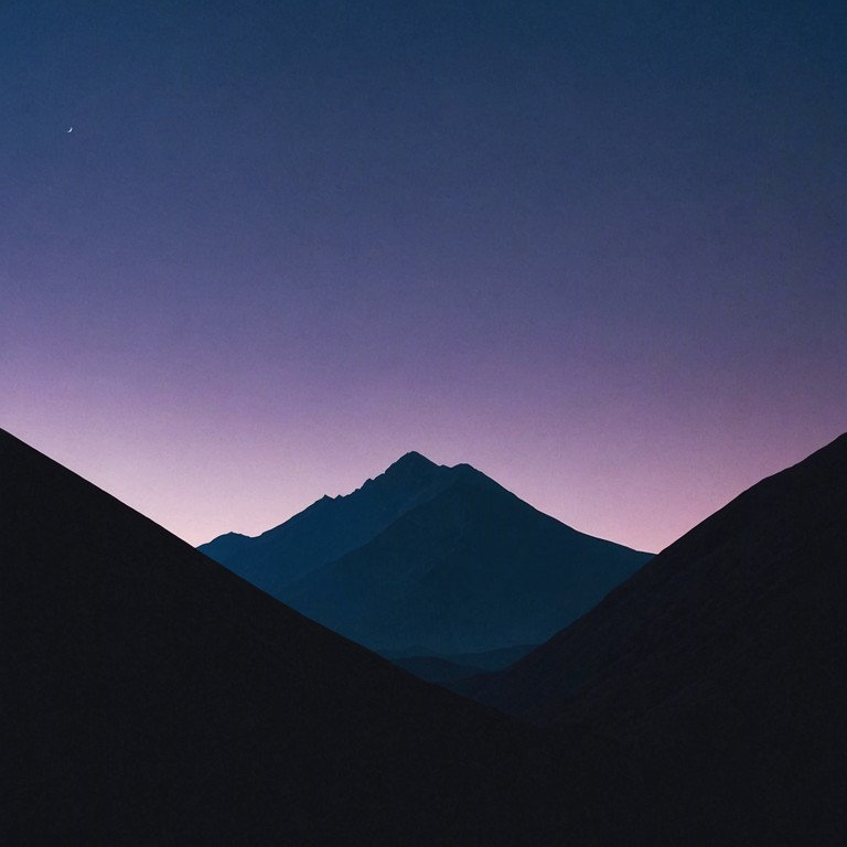 The composition captures the awe inspiring beauty and immense scale of a mountain range at dusk. As the shadows elongate and mingle with twilight hues, the theme unfolds through the echoing melody of a solo flute, conveying a sense of solitude and majestic tranquility.