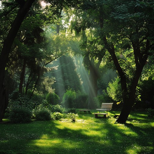 A tender and calming waltz capturing the essence of a serene garden illuminated by gentle sunlight. The composition is led by a delicate piano melody, supported by lush string harmonies, representing the beauty of nature and quiet reflection. Ideal for peaceful, reflective moments or background music in tranquil settings.