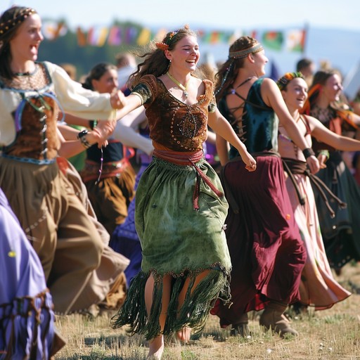 Feel the vibrant energy of a joyous celtic folk dance, bursting with rhythmic melodies and spirited traditional instruments. This tune encapsulates the celebratory nature and communal joy of celtic gatherings.