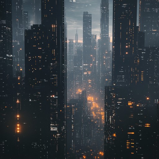 A dynamic instrumental track characterized by bold synthesizers and electric beats, creating an intense atmosphere of a cyber city. Mechanical rhythms fused with vibrant electronic tones drive the edgy narrative of a futuristic, neon lit metropolis.