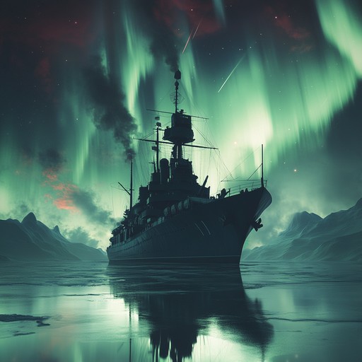 Experience the haunting beauty of spectral naval ships gliding silently through misty seas, as ethereal melodies evoke the mystery of the deep and the whispers of forgotten sailors.