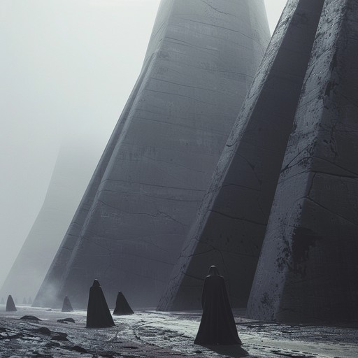 This track captures the essence of vast, empty landscapes, filled with echoes of forgotten tales. The arrangement builds around a hauntingly resonant electric guitar, crafting a soundscape that feels both endless and desolate. The piece progresses through a dynamic that shifts from soft whispers to thunderous crescendos, reflecting the unpredictable silence of ancient towers.