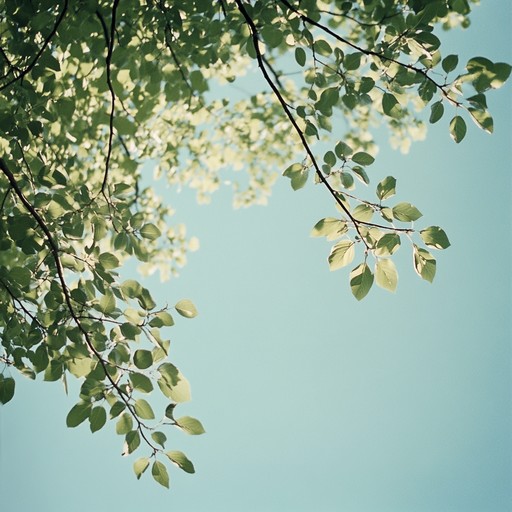 Picture a gentle summer breeze rustling the leaves as you relax in a hammock. The peaceful soundscape created by acoustic guitar and delicate background textures evokes a sense of serenity and ease.