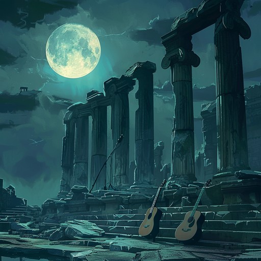 A brooding, introspective journey featuring sitar and electric guitar backgrounds. The piece blends indian classical raga with the brooding intensity of rock, creating a hauntingly beautiful soundscape that is both mystical and contemporary. It evokes deep emotions, brings a sense of ancient mystery, and modern despair.