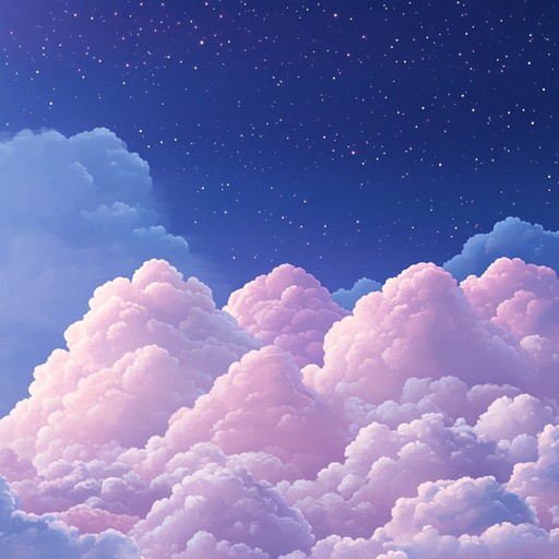 A soft and whimsical instrumental piece that takes the listener on a dreamy journey through a world made of cotton candy clouds, with playful melodies and gentle rhythms that evoke childlike wonder and imagination.