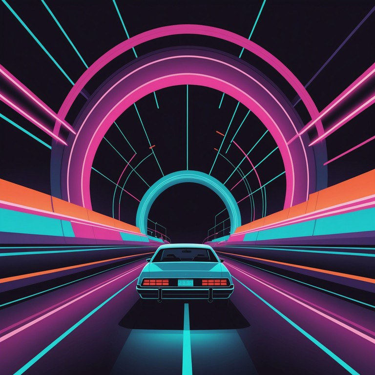 This track captures the essence of a retro futuristic drive down a neon lit cityscape, combining pulsating bass lines with atmospheric synth layers, evoking a sense of mystery and adventure.