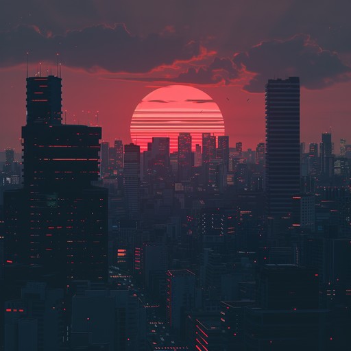 Picture yourself standing on a high-rise balcony in neo-tokyo, as the first rays of the sun pierce through the neon-lit cityscape. The track begins with ambient, atmospheric pads, gradually introducing glitchy, stuttering beats and intricate, layered synth patterns. As the song progresses, it builds in intensity, with driving basslines and complex, polyrhythmic percussion, creating a sense of energy and movement. The melodies are haunting and ethereal, evoking a feeling of wonder and mystery, as if exploring an alien, yet strangely familiar world. The track culminates in a crescendo of swirling, arpeggiated synths and pounding drums, before gently fading back into the ambient soundscape of the city at dawn.