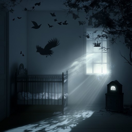 This eerie lullaby intertwines the delicate sounds of a musicbox with soft, whispering echoes to create an unsettling, haunting soundscape. Perfect for setting a spooky, dream like mood in children's horror stories or dark fantasy narratives.