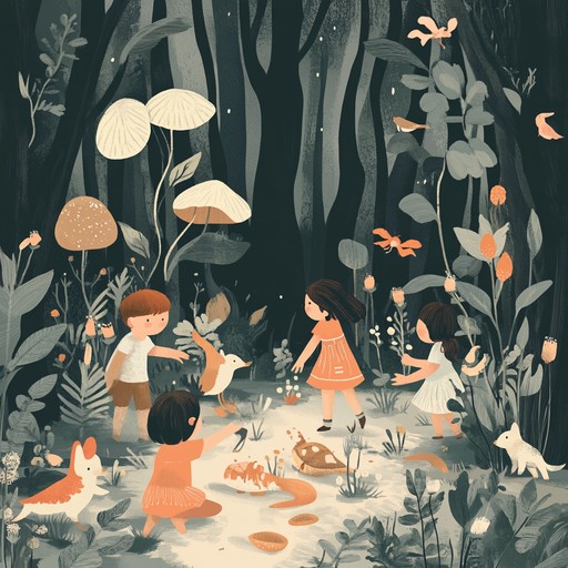 A whimsical composition featuring playful melodies intertwined with a gentle, yearning undertone. Perfect for invoking the imagination of children as they embark on an adventurous journey through a magical forest, meeting various enchanting creatures and forming bonds of friendship