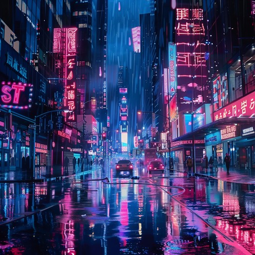 This track features hypnotic beats and pulsating synths, capturing the essence of a neon lit cityscape in a dystopian future. The music weaves through gritty, rain soaked streets and towering skyscrapers, evoking a sense of urgency and wonder. Expect electronic textures blending with synthesized melodies, creating an immersive cyberpunk experience.