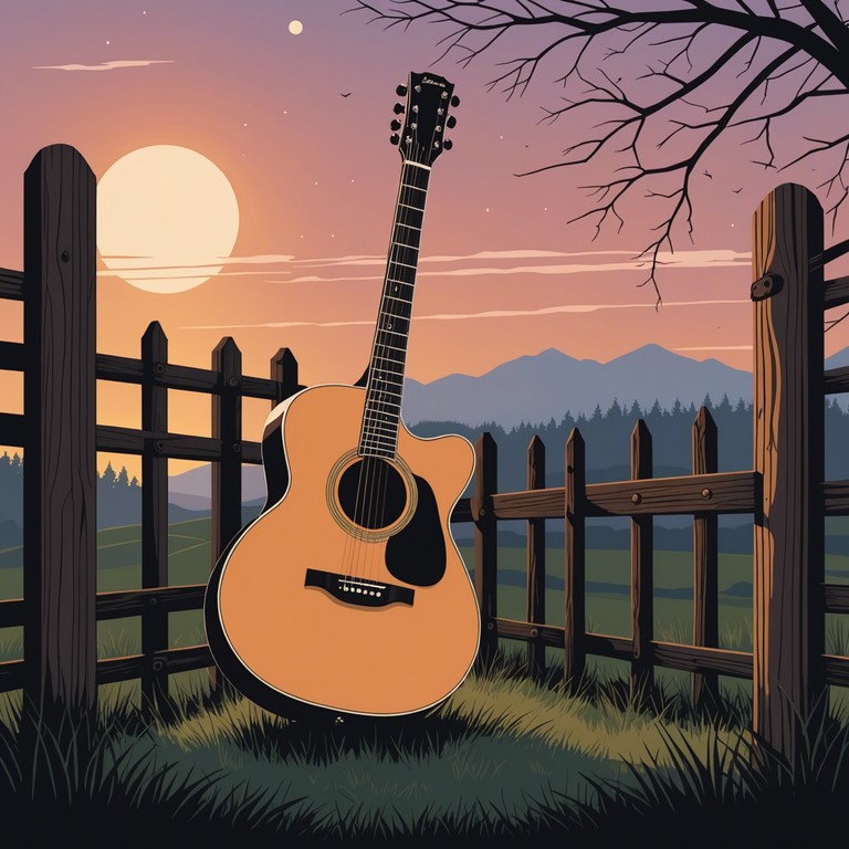 Illustrates the soft, emotional strumming of an acoustic guitar as the centerpiece in an orchestration that reflects the peaceful, starlit countryside of brazil's interior.