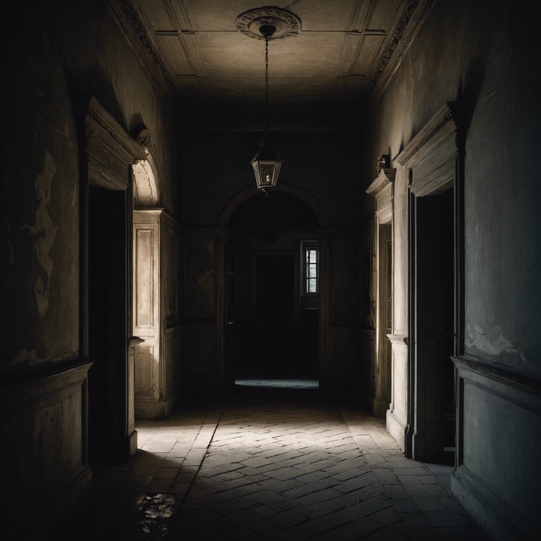 Composed to evoke a journey through mist covered, forgotten corridors of an abandoned gothic mansion, this track blends eerie synthesizer tones with ghostly echoes, creating a soundscape filled with tension and an unsettling sense of timeless dread.