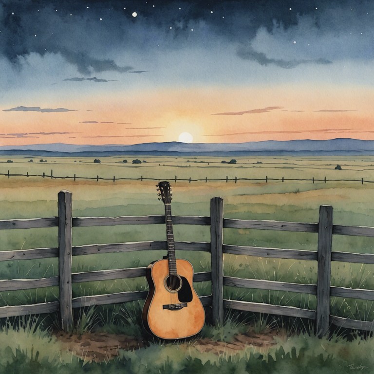 Recreates the exhilarating feeling of crisscrossing the countryside in search of new horizons, with each strum reflecting the pulse of the land and the sky's limitless bounds.